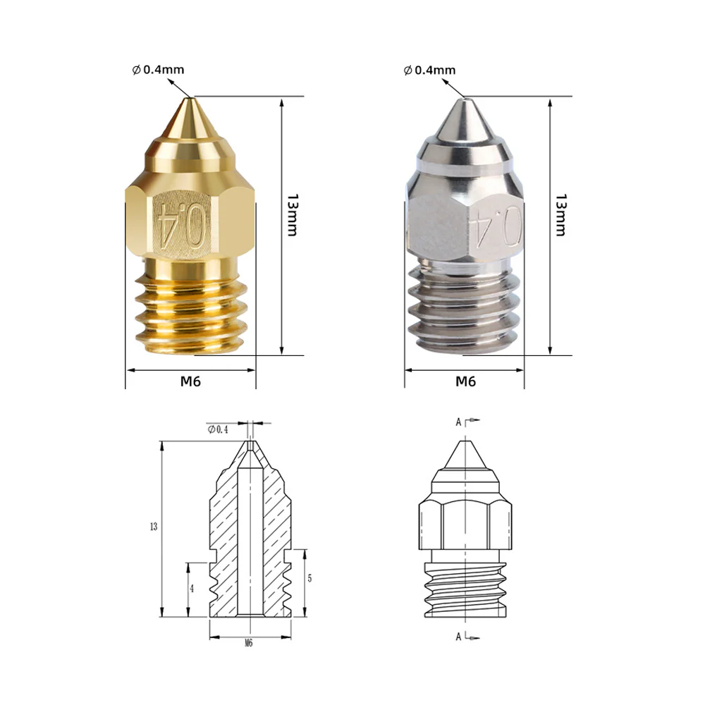 CR-6SE Chrome Zirconium Copper Nozzle 0.4mm - Image 3