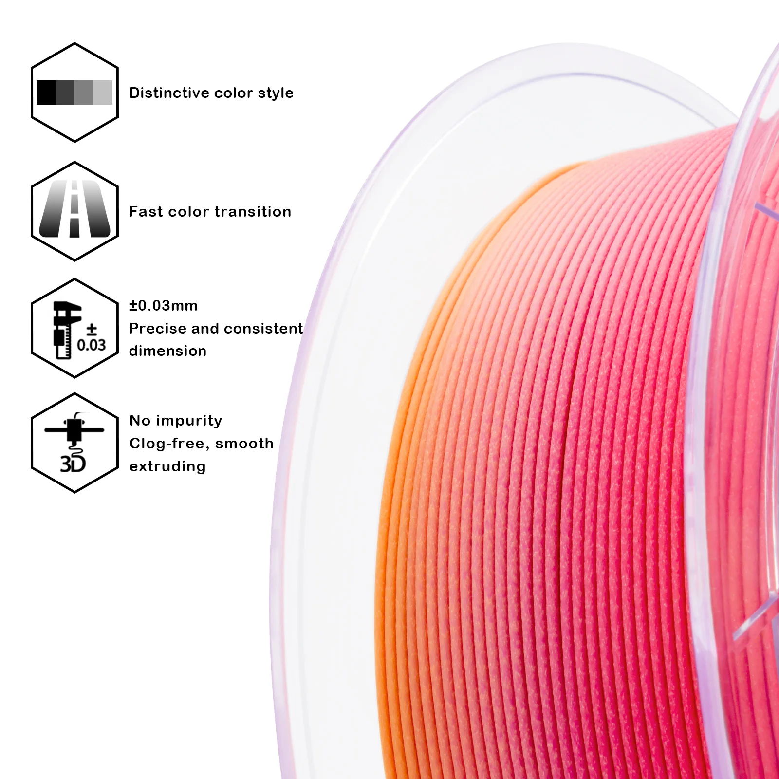 X3D Pro FAST Gradient Matt PLA  - Peachy Sunrise - Image 5