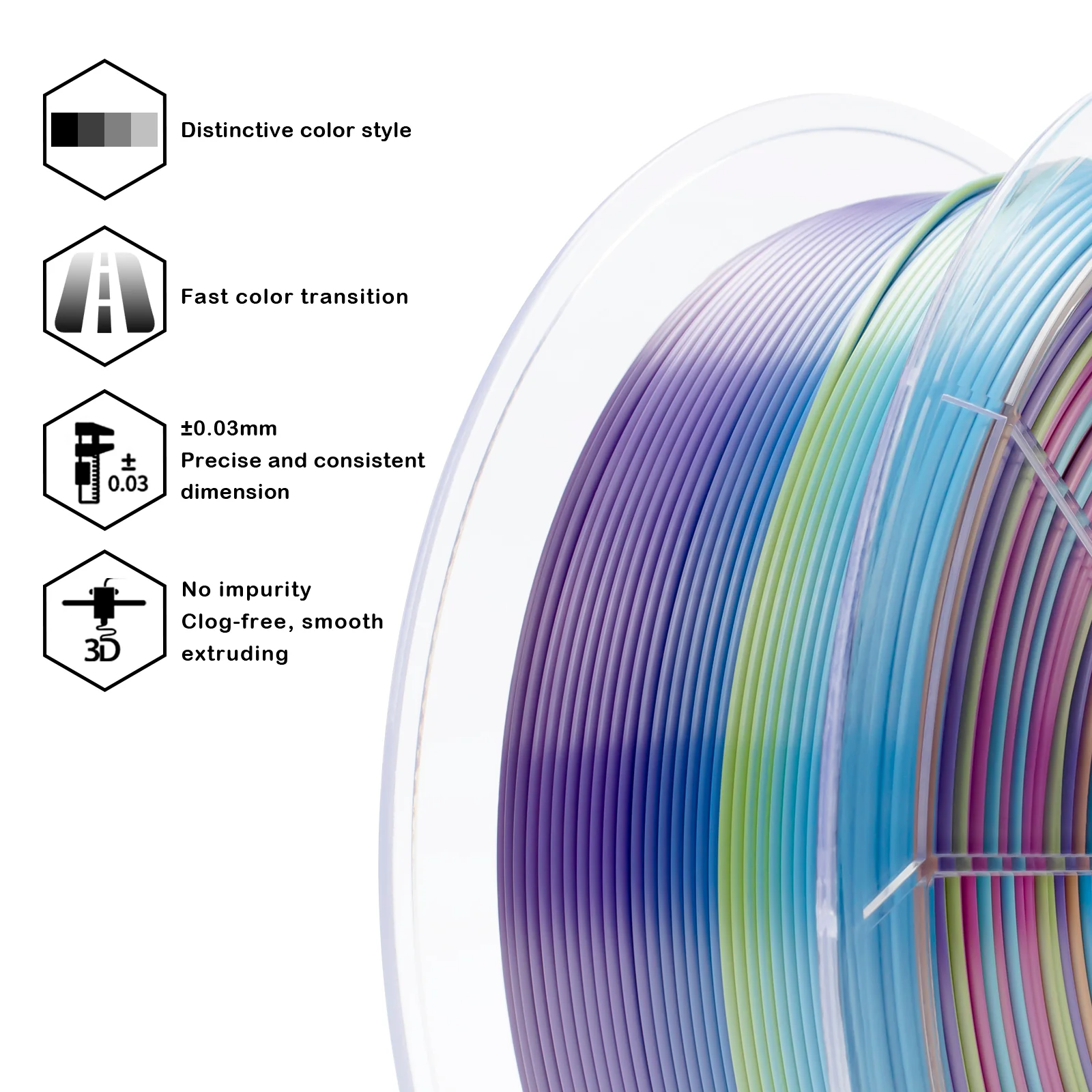 X3D Pro Gradient Silk PLA  - Iridescent Prism - Image 4