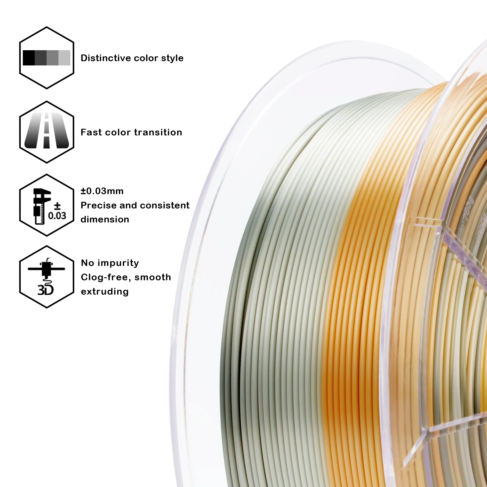 X3D Pro Gradient Silk PLA - Metallic Fusion - Image 4
